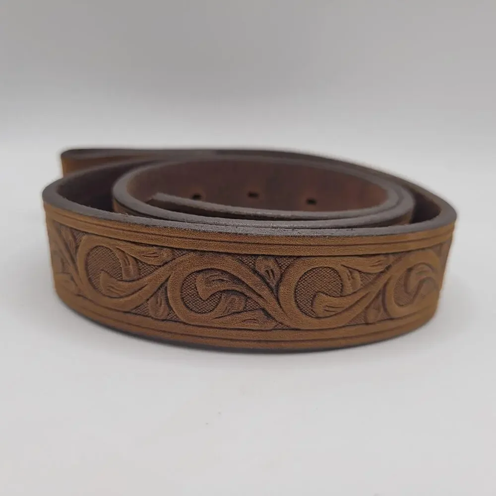 Justin Belt Girl 30 Brown Leather Aged Bark Western Scroll Trophy 815BD Cowgirl